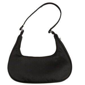 Classic Women's Black Nylon Baguette Shoulder Bag